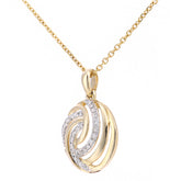 Micro Set Diamond Swirl Pendant in 9ct Yellow Gold